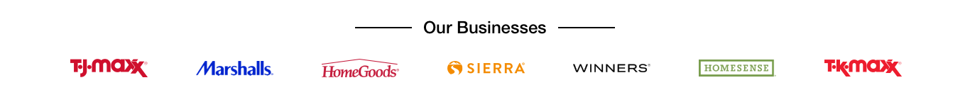 our businesses, T.J. Maxx, Marshalls, HomeGoods, Sierra, Homesense, Winners, T.K. Maxx