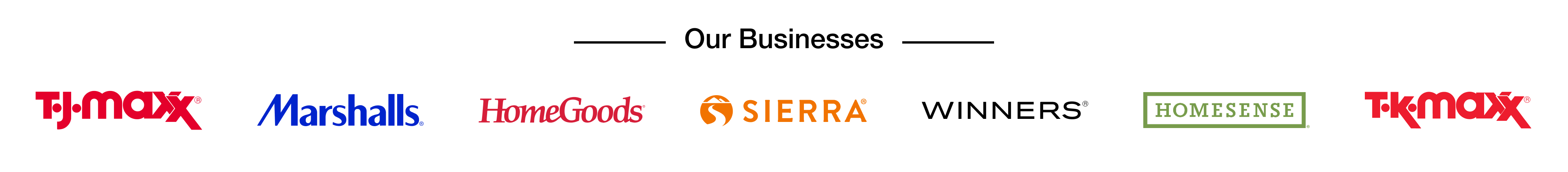our businesses, T.J. Maxx, Marshalls, HomeGoods, Sierra, Homesense, Winners, T.K. Maxx