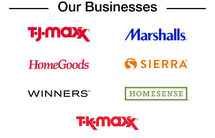 our businesses, T.J. Maxx, Marshalls, HomeGoods, Sierra, Homesense, Winners, T.K. Maxx