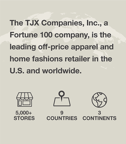 TJX leading off-price retailer with 5,000+ stores in 9 countries on 3 continents